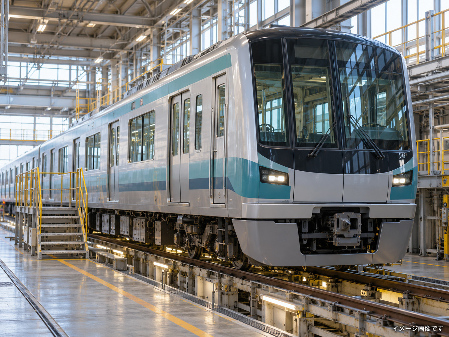 車両見学のイメージ。実際の車両・設備・会場とは異なります。