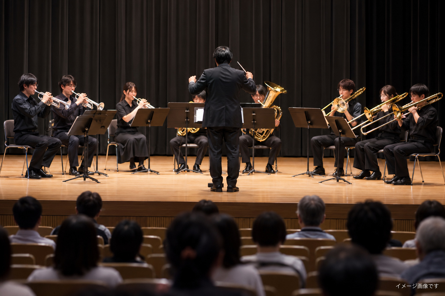 吹奏楽のステージのイメージ。実際の出演者・会場とは異なります。